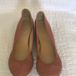 JCrew Tan Leather Ballet Flats